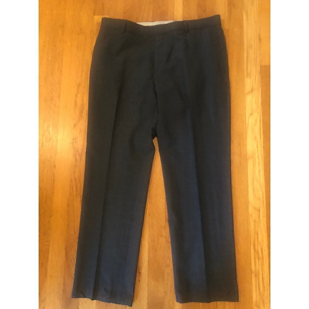 Banana Republic Mens Size 35x30 Blue Plaid Tailored Slim Fit Dress Pants
